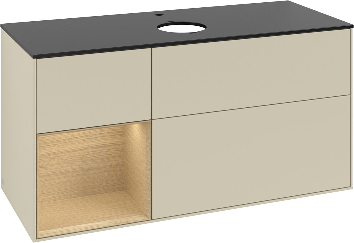 Villeroy & Boch Finion Waschtischunterschrank 1200 mm Glossy White Lacquer mit Beleuchtung