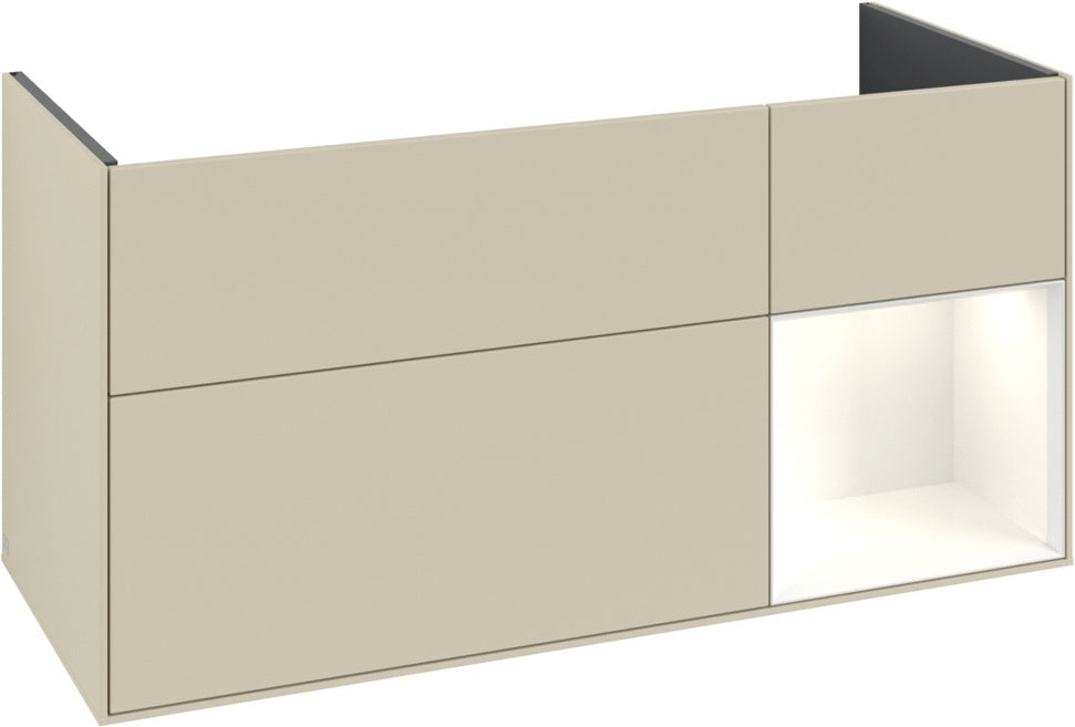Villeroy & Boch Finion Waschbeckenunterschrank Glossy White Lacquer 1196 mm mit LED-Beleuchtung