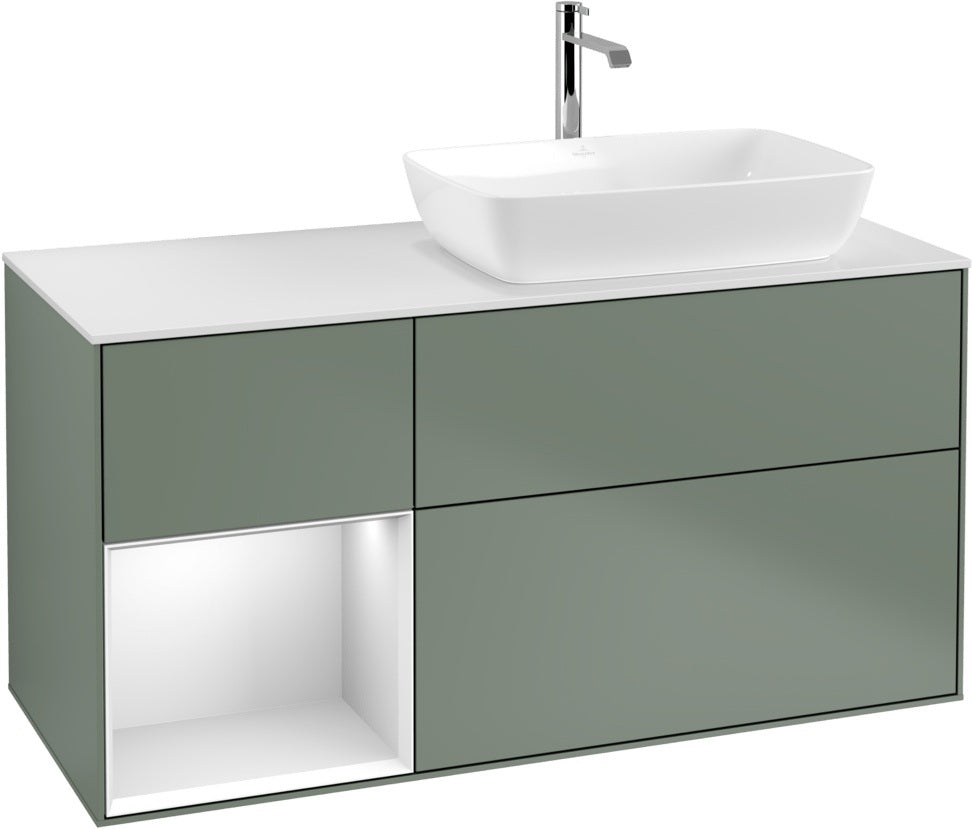 Villeroy & Boch Finion Waschbeckenunterschrank 1200 mm Glossy White Lacquer mit Beleuchtung