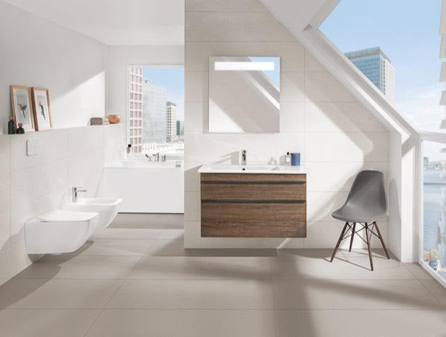 Villeroy & Boch Venticello Wand-WC Set 4611RL spülrandlos mit SlimSeat WC-Sitz Weiß Alpin