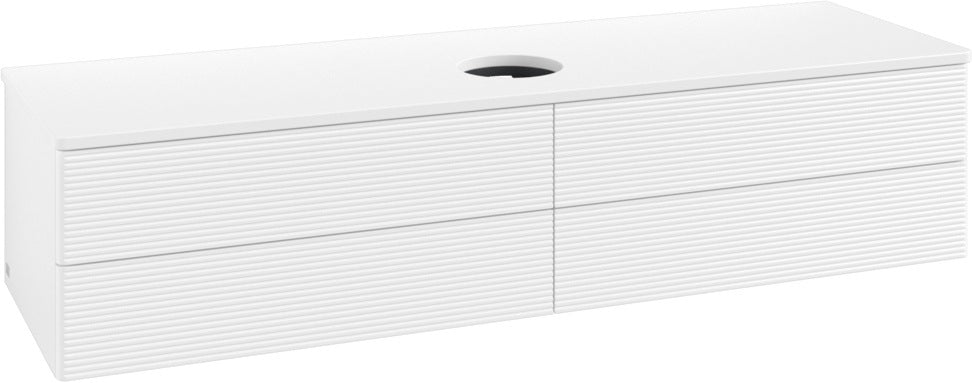 Villeroy & Boch Antao Waschtischunterschrank 1600 mm Weiß Matt mit 4 Auszügen und LED-Beleuchtung