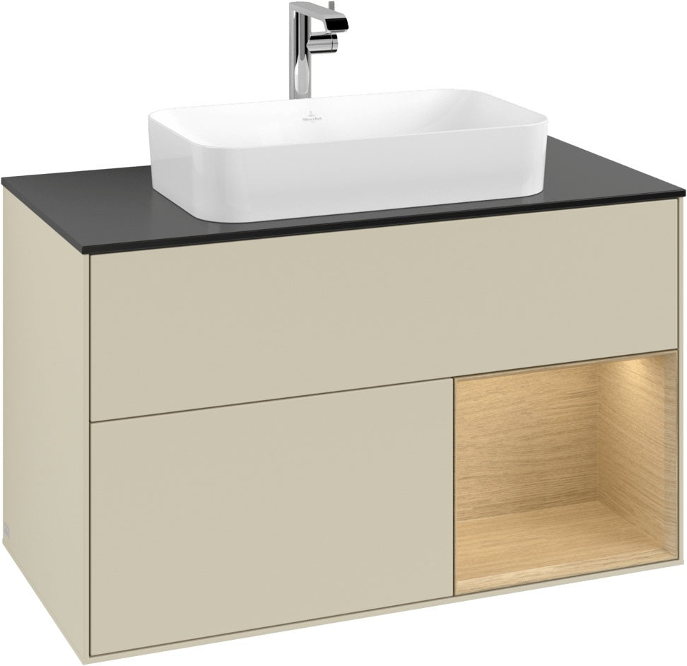 Villeroy & Boch Waschtischunterschrank Finion F252G 1000 mm Glossy White Lacquer mit LED-Beleuchtung