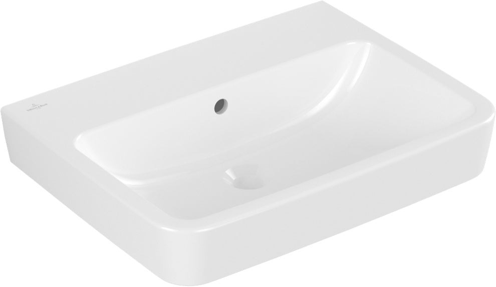 Villeroy & Boch O.novo Wandwaschbecken 600x460 mm eckig Weiß Alpin – ohne Hahnloch, mit Überlauf