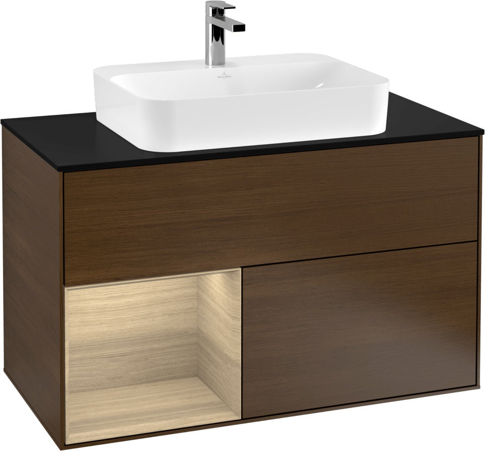 Villeroy & Boch Finion Waschtischunterschrank 1000 mm Glossy White Lacquer mit LED-Beleuchtung