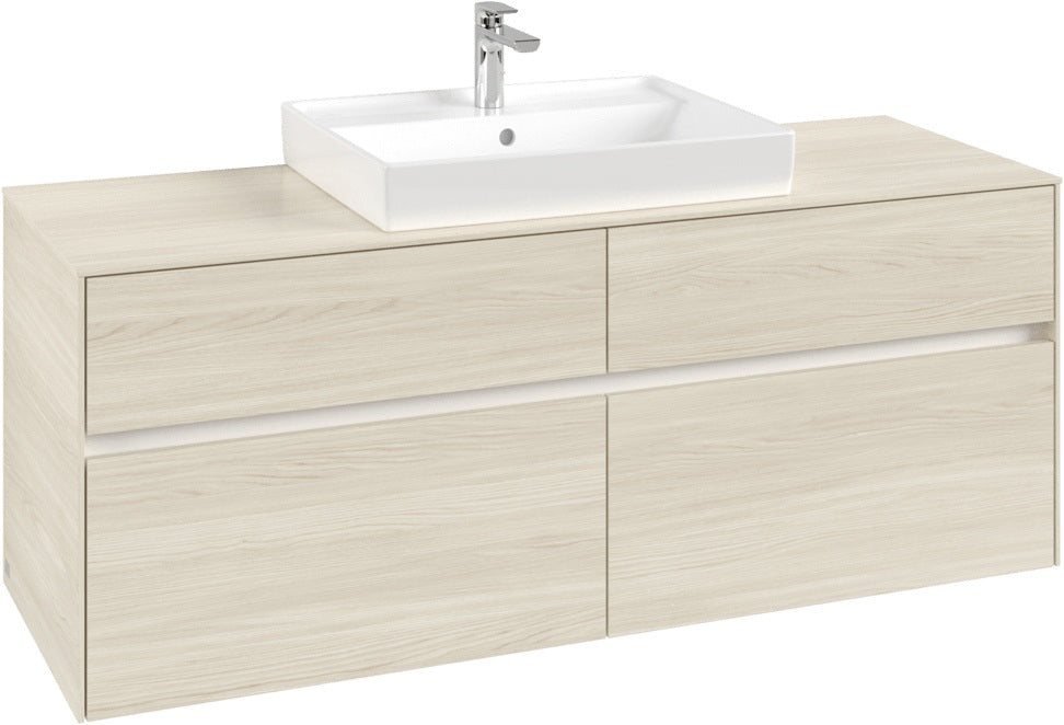Villeroy & Boch Waschtischunterschrank Collaro C084 White Oak 1400 mm mit 4 Auszügen