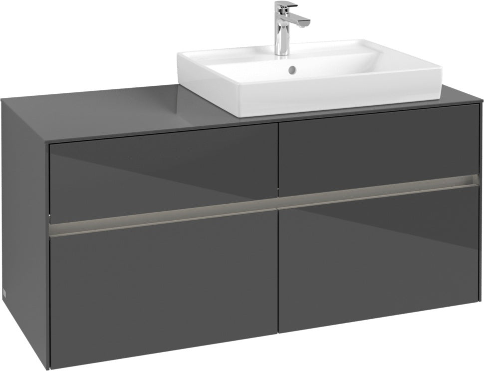 Villeroy & Boch Waschtischunterschrank Collaro C083 B0 1200 mm Glossy Grey mit LED-Beleuchtung