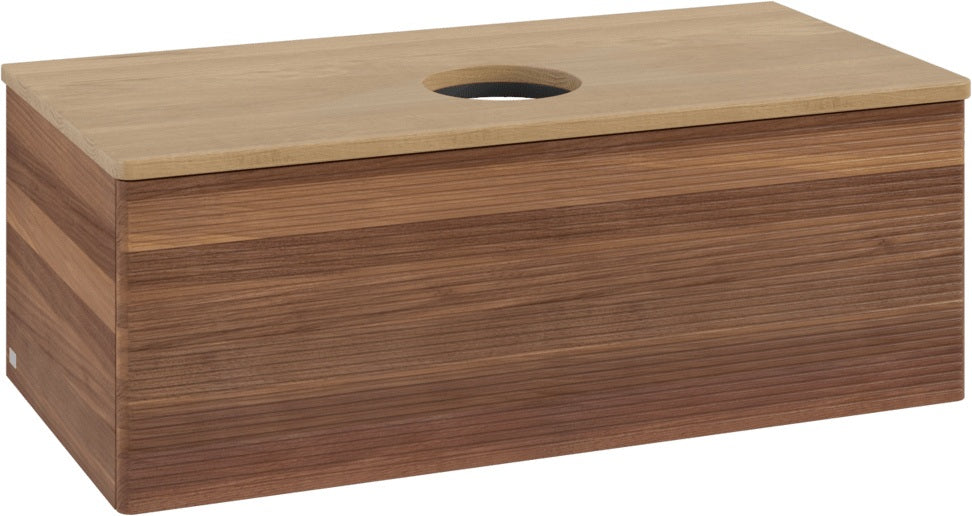 Villeroy & Boch Waschbeckenunterschrank Antao L31111 1000 mm Warm Walnut mit LED-Beleuchtung