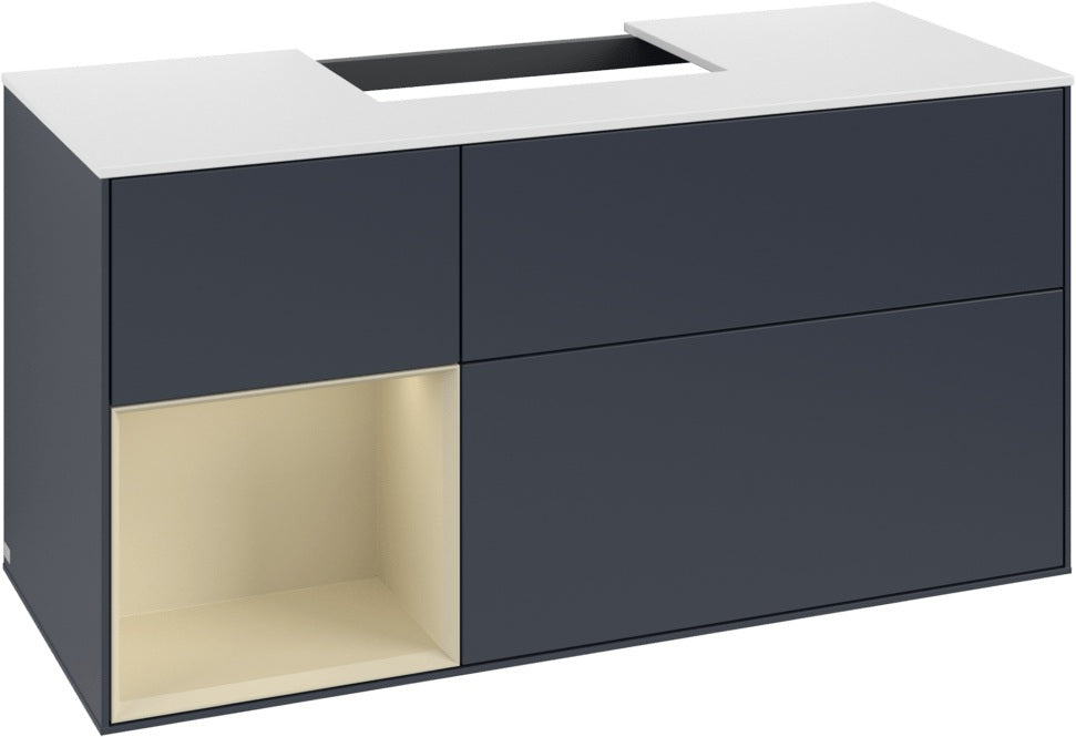 Villeroy & Boch Finion Waschtischunterschrank G161G 1200 mm Glossy White Lacquer mit LED-Beleuchtung