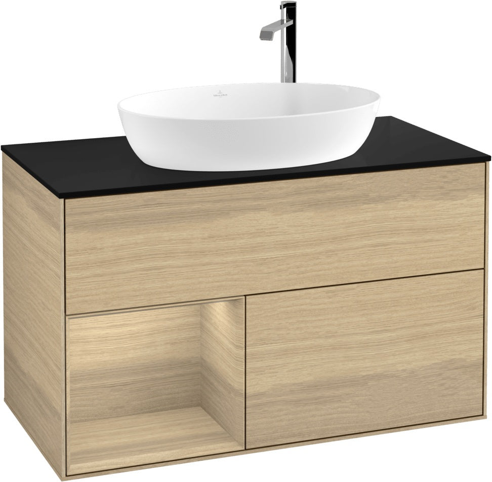 Villeroy & Boch Finion Waschbeckenunterschrank G892G 1000 mm Glossy White Lacquer mit Beleuchtung