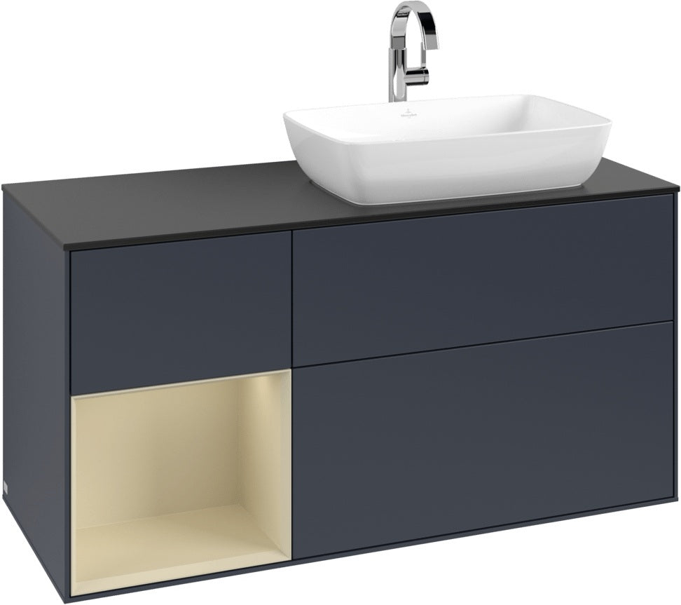 Villeroy & Boch Finion Waschtischunterschrank 1200 mm Glossy White Lacquer mit Beleuchtung