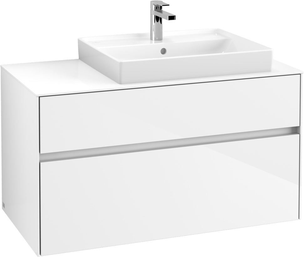 Villeroy & Boch Waschtischunterschrank Collaro C018B0 1000 mm Glossy White mit Beleuchtung