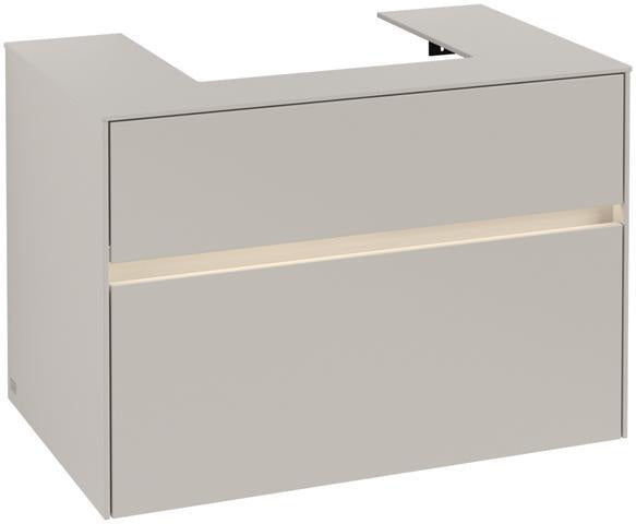Villeroy & Boch Collaro Waschtischunterschrank 800 mm mit LED-Beleuchtung und 2 Auszügen in White Wood