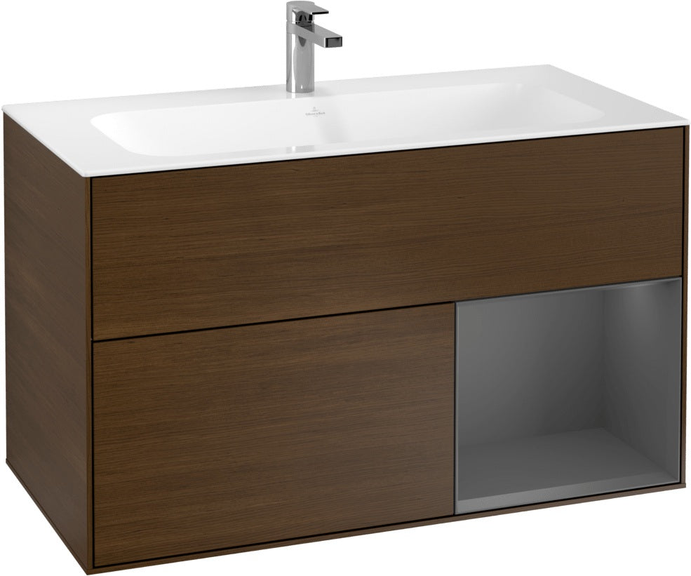 Villeroy & Boch Finion Waschtischunterschrank 996 mm Glossy White Lacquer mit LED-Beleuchtung