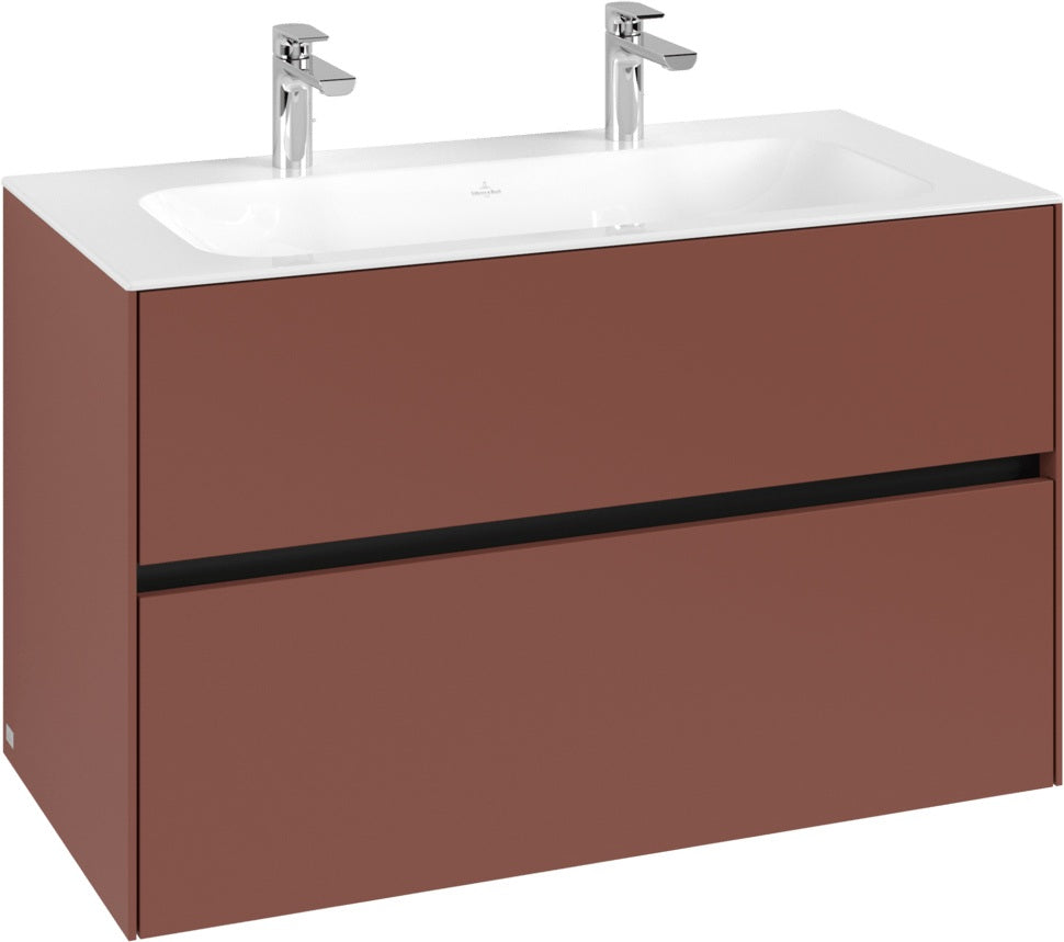 Villeroy & Boch Waschbeckenunterschrank Collaro C13900 in White Oak – 996 mm, 2 Auszüge, SoftClosing