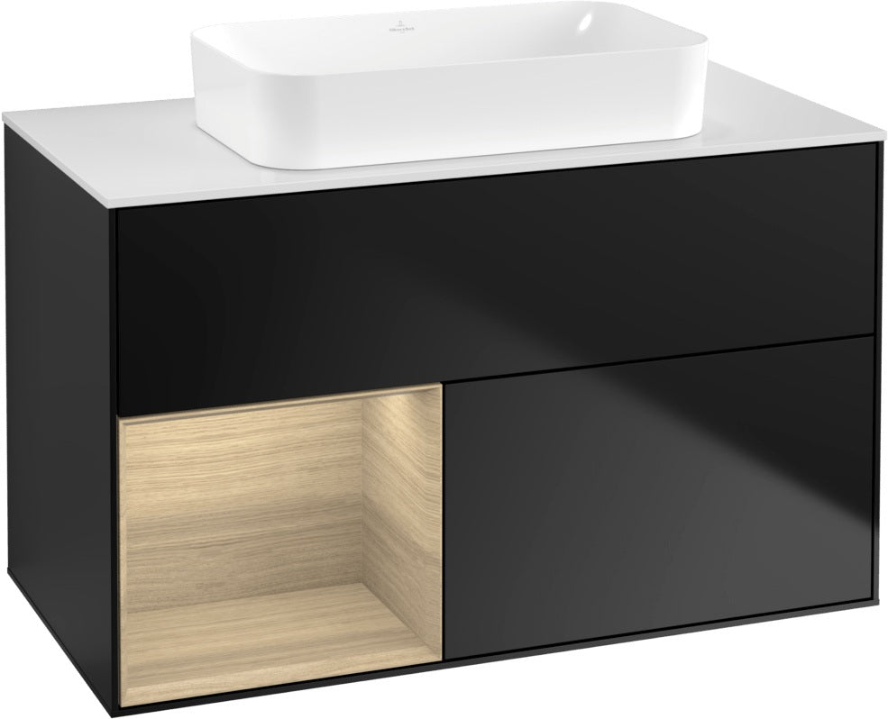 Villeroy & Boch Finion Waschtischunterschrank 1000 mm Glossy White Lacquer – mit LED-Beleuchtung & SoftClosing