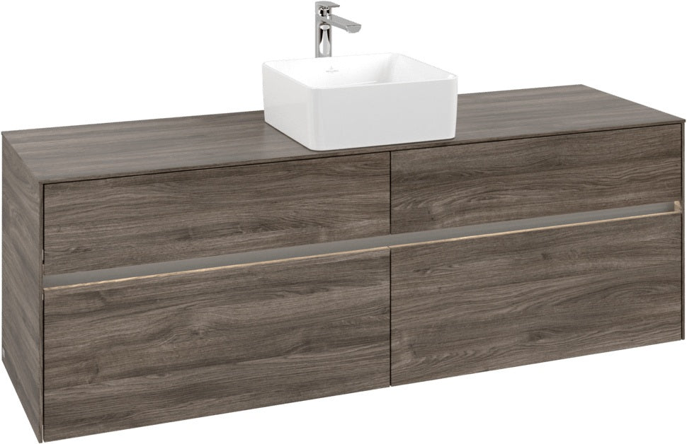 Villeroy & Boch Waschtischunterschrank Collaro C049 B0 1600 mm Stone Oak mit Beleuchtung