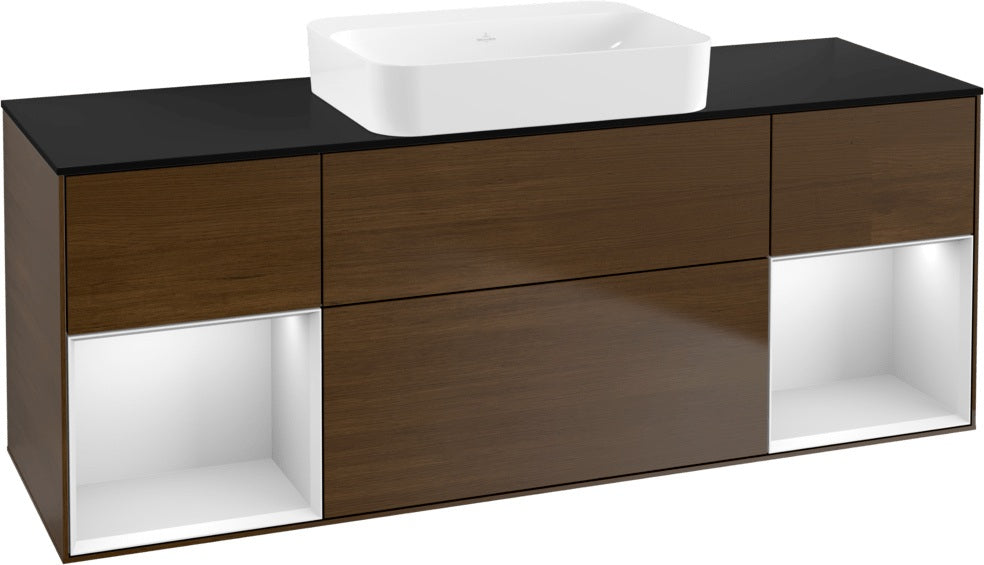 Villeroy & Boch Finion Waschbeckenunterschrank 1600 mm Glossy White Lacquer mit Beleuchtung