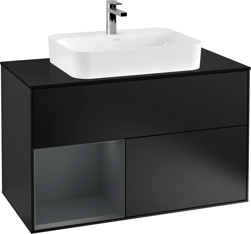 Villeroy & Boch Finion Waschtischunterschrank 1000 mm Glossy White Lacquer mit LED-Beleuchtung
