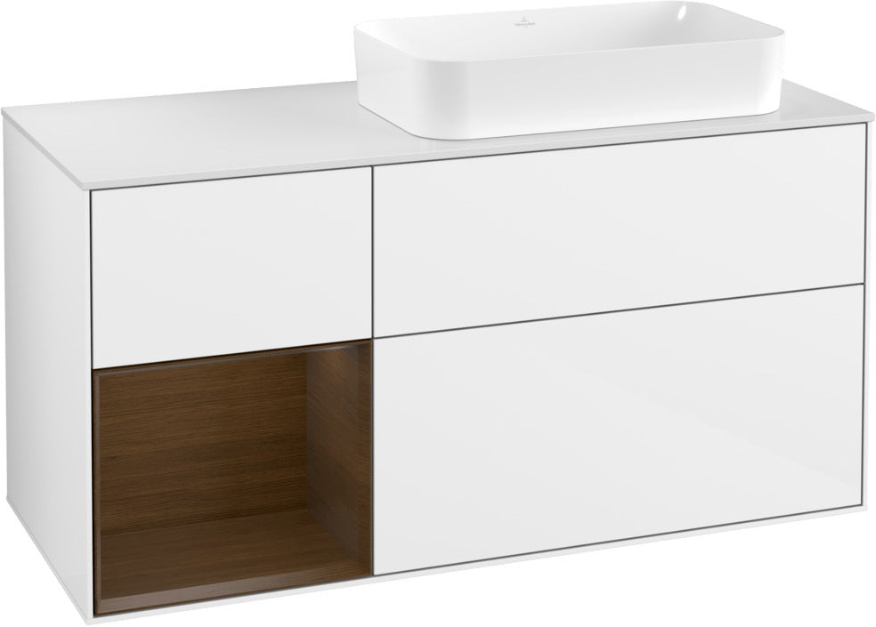 Villeroy & Boch Finion Waschtischunterschrank 1200 mm Glossy White mit Beleuchtung