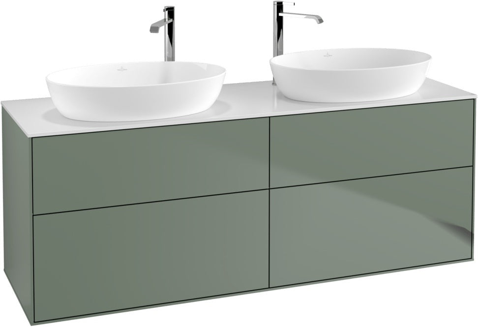 Villeroy & Boch Finion Waschbeckenunterschrank 1600 mm Glossy White Lacquer mit Beleuchtung