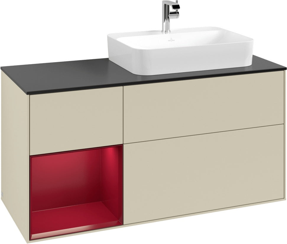 Villeroy & Boch Finion Waschbeckenunterschrank 1200 mm Glossy White Lacquer mit Beleuchtung