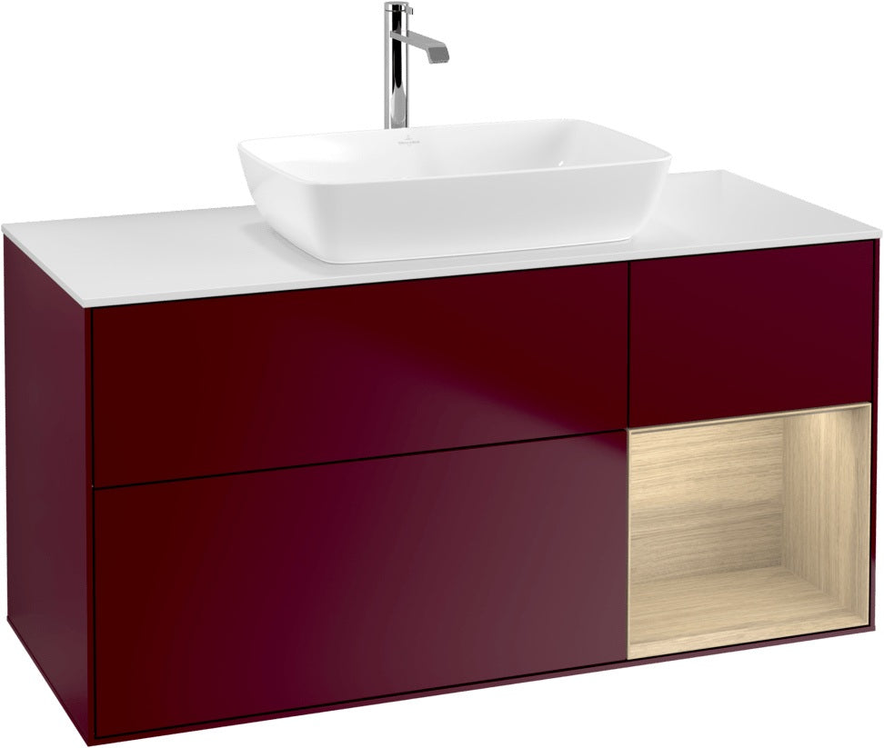 Villeroy & Boch Waschtischunterschrank Finion G831G 1200 mm Glossy White Lacquer mit Beleuchtung