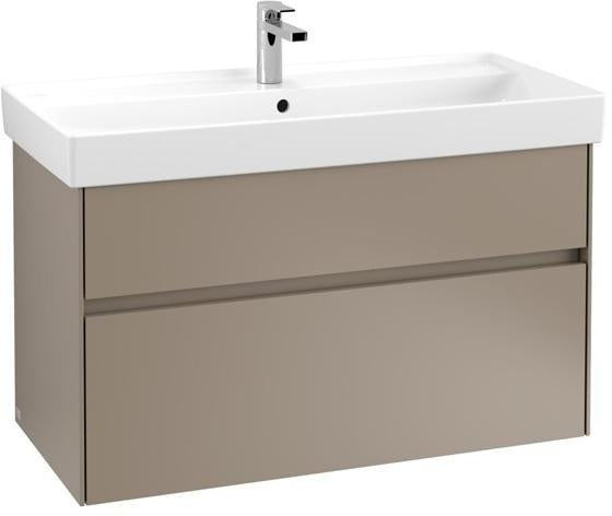Villeroy & Boch Collaro Waschtischunterschrank 954 mm Weiß mit LED-Beleuchtung und 2 Auszügen