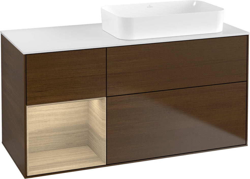 Villeroy & Boch Finion Waschtischunterschrank 1200 mm Glossy White mit Beleuchtung