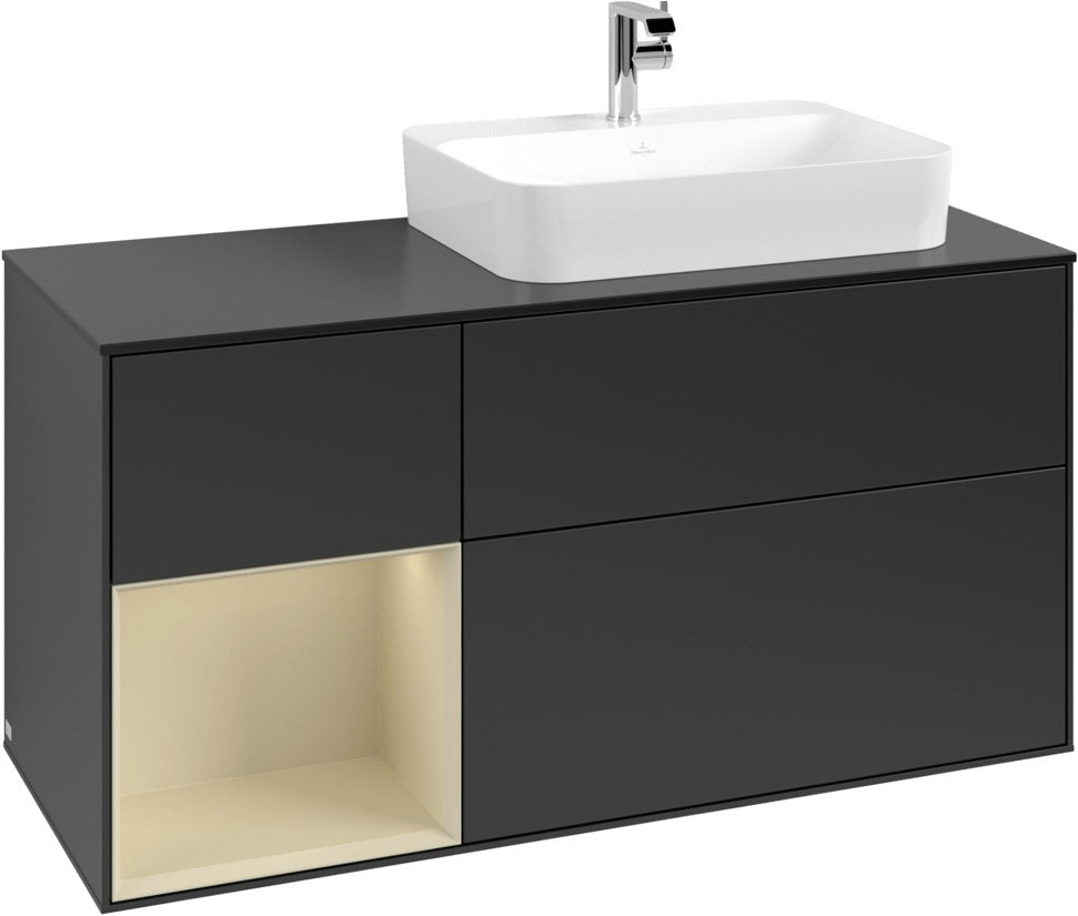 Villeroy & Boch Finion Waschbeckenunterschrank 1200 mm Glossy White Lacquer mit Beleuchtung