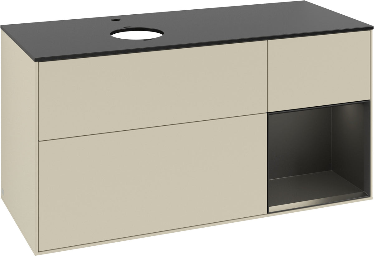 Villeroy & Boch Finion Waschbeckenunterschrank 1200 mm Glossy White Lacquer mit LED-Beleuchtung
