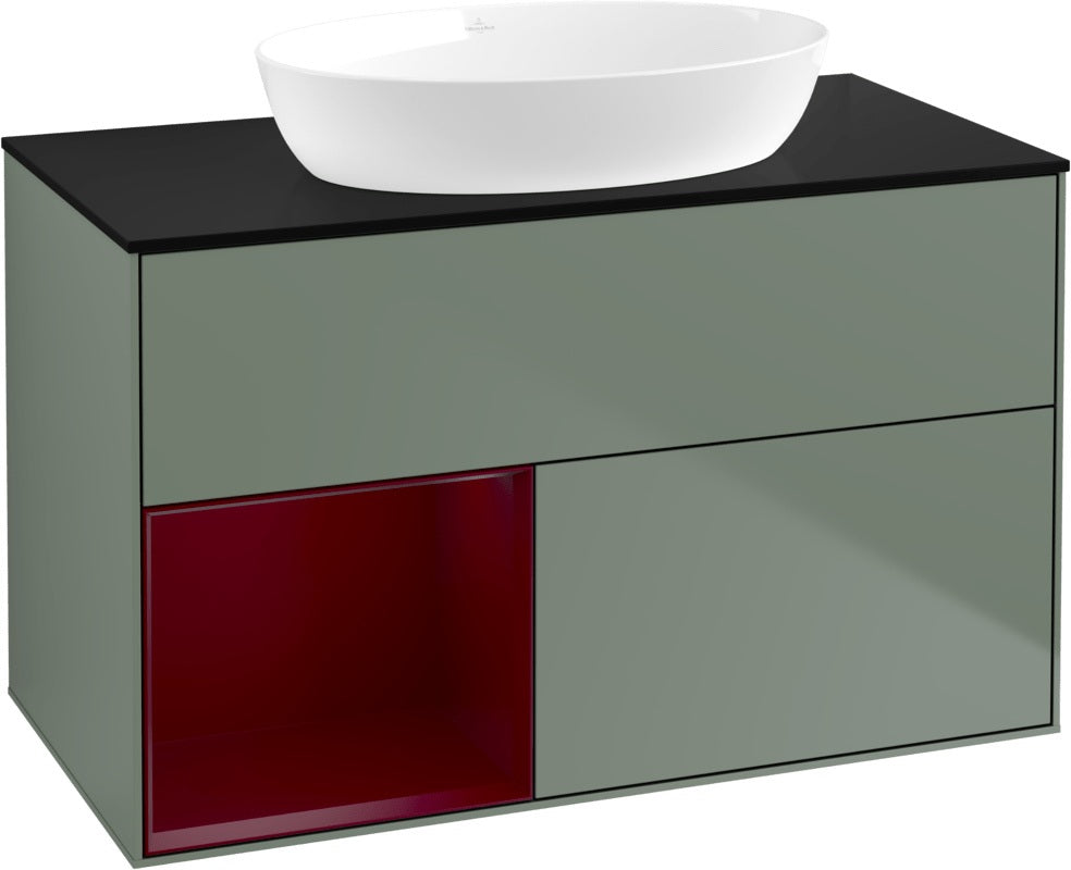 Villeroy & Boch Waschtischunterschrank Finion FA12G 1000 mm Glossy White Lacquer mit Beleuchtung