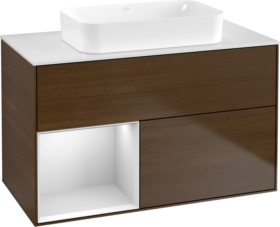 Villeroy & Boch Finion Waschtischunterschrank 1000 mm Glossy White Lacquer – mit LED-Beleuchtung & SoftClosing
