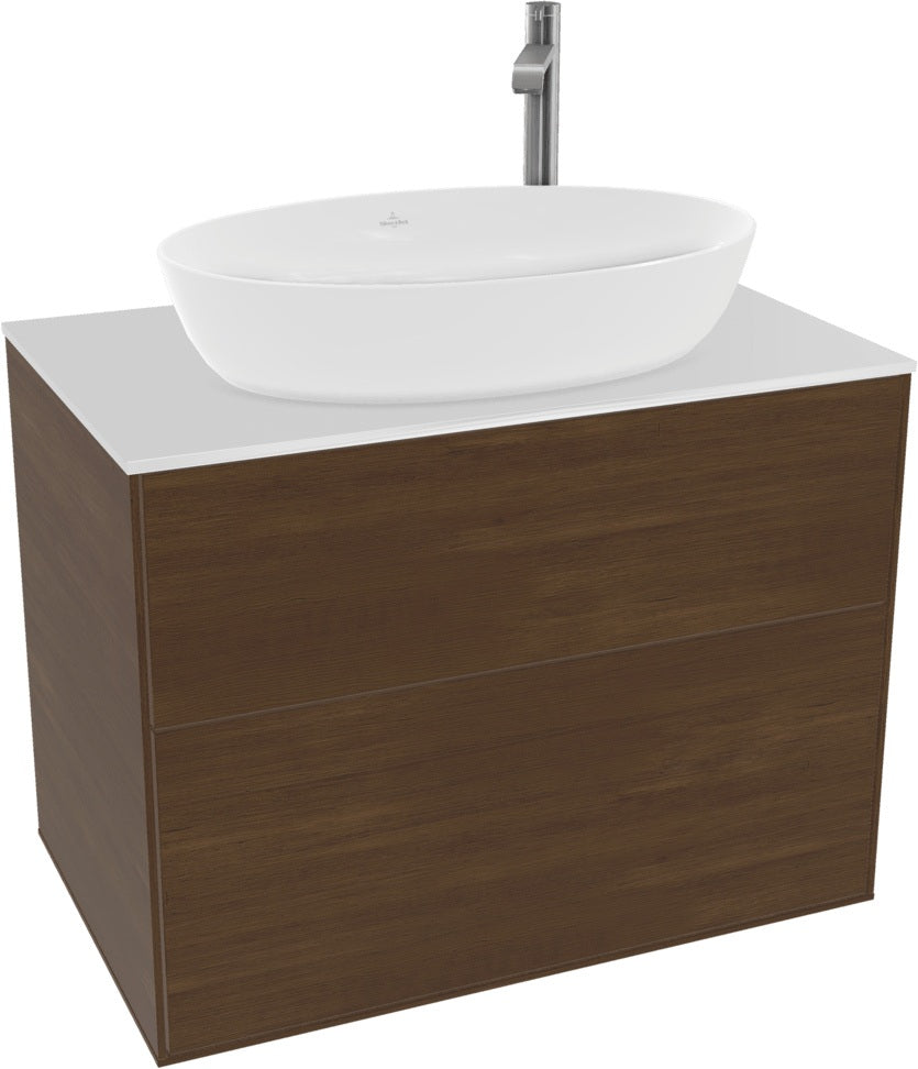 Villeroy & Boch Finion Waschbeckenunterschrank F87200GF – 800 mm, Glossy White Lacquer, mit Push-to-open
