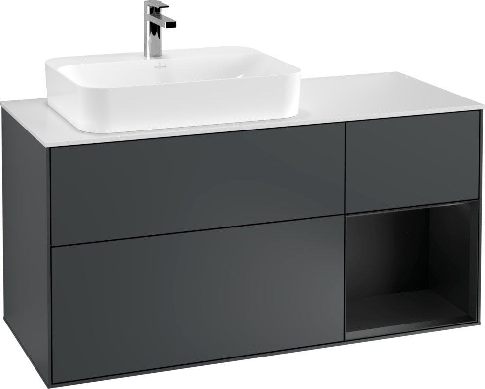 Villeroy & Boch Waschtischunterschrank Finion F401G 1200 mm Glossy White Lacquer mit Beleuchtung