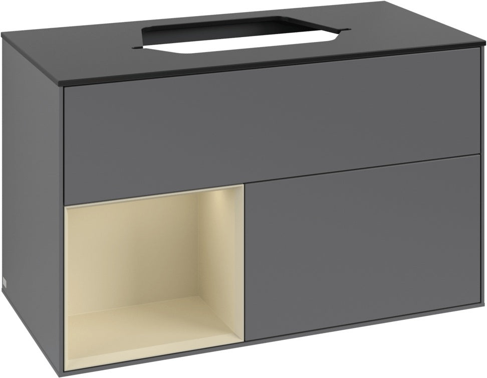 Villeroy & Boch Finion Waschtischunterschrank 1000 mm Glossy White Lacquer mit LED-Beleuchtung
