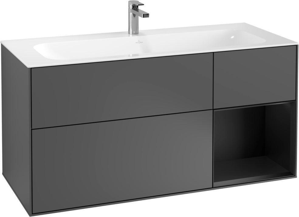 Villeroy & Boch Finion Waschbeckenunterschrank Glossy White Lacquer 1196 mm mit LED-Beleuchtung