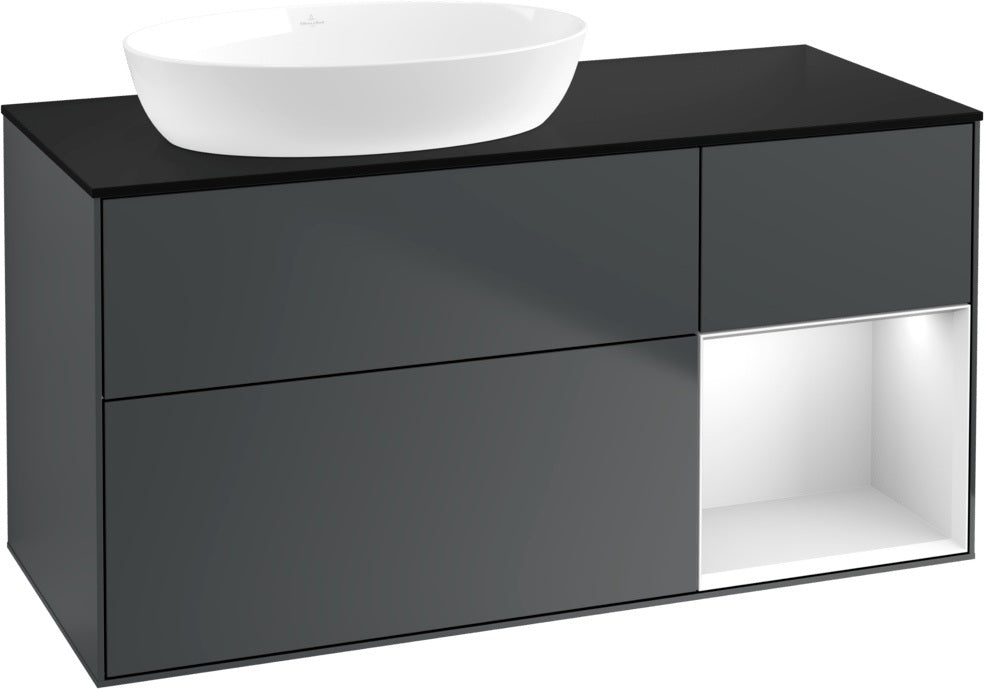 Villeroy & Boch Finion Waschtischunterschrank 1200 mm Glossy White Lacquer mit LED-Beleuchtung