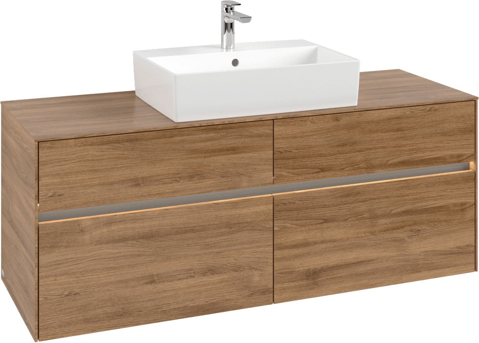 Villeroy & Boch Waschtischunterschrank Collaro C131 B0 1400 mm Kansas Oak mit Beleuchtung