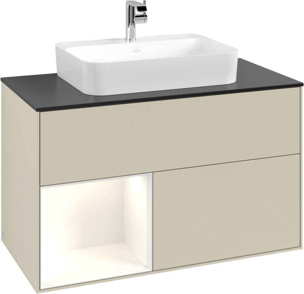 Villeroy & Boch Finion Waschtischunterschrank 1000 mm Glossy White Lacquer mit LED-Beleuchtung