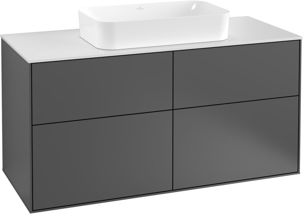 Villeroy & Boch Finion Waschtischunterschrank 1200 mm Anthrazit Matt mit LED-Beleuchtung