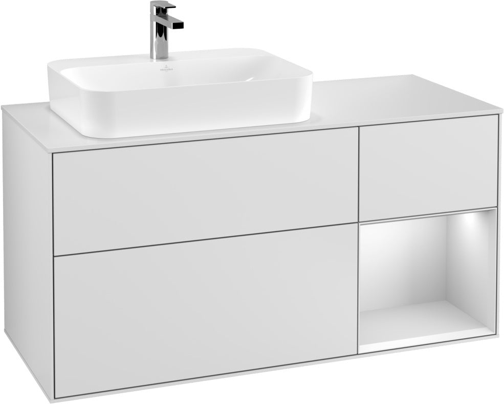 Villeroy & Boch Waschtischunterschrank Finion F401G 1200 mm Glossy White Lacquer mit Beleuchtung