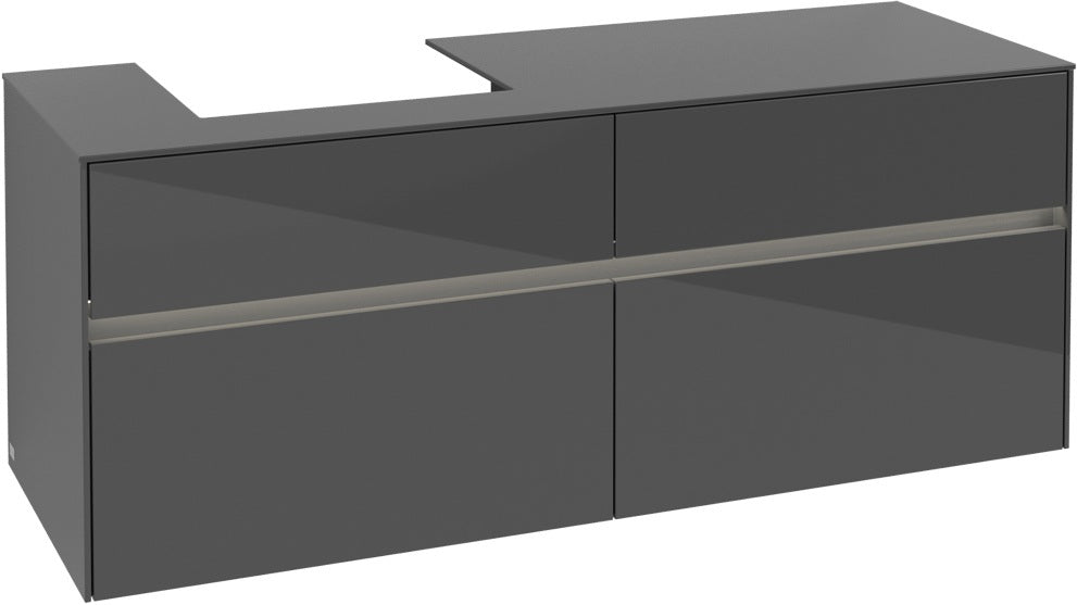 Villeroy & Boch Waschtischunterschrank Collaro C074 B0 1400 mm Glossy Grey mit Beleuchtung
