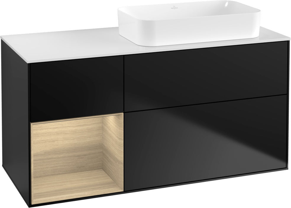 Villeroy & Boch Finion Waschtischunterschrank 1200 mm Glossy White mit Beleuchtung