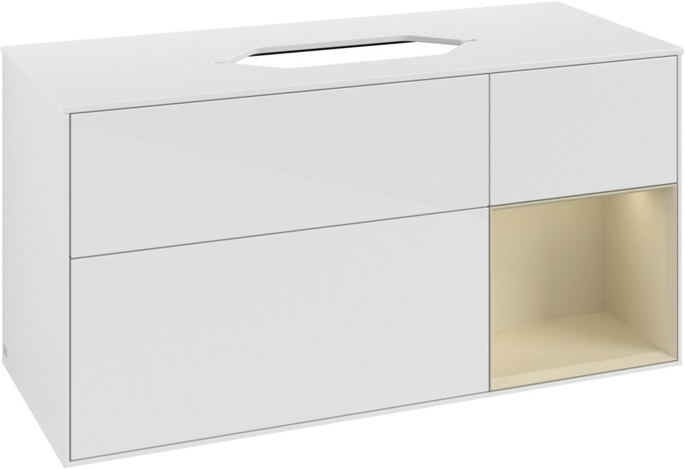 Villeroy & Boch Finion Waschtischunterschrank G711G Black Matt Lacquer 1200 mm mit Beleuchtung