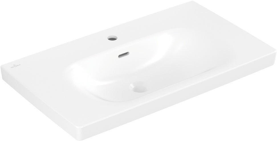 Villeroy & Boch Skyla Schrankwaschtisch 800 mm Stone White CeramicPlus – Rechteck, Wandmontage