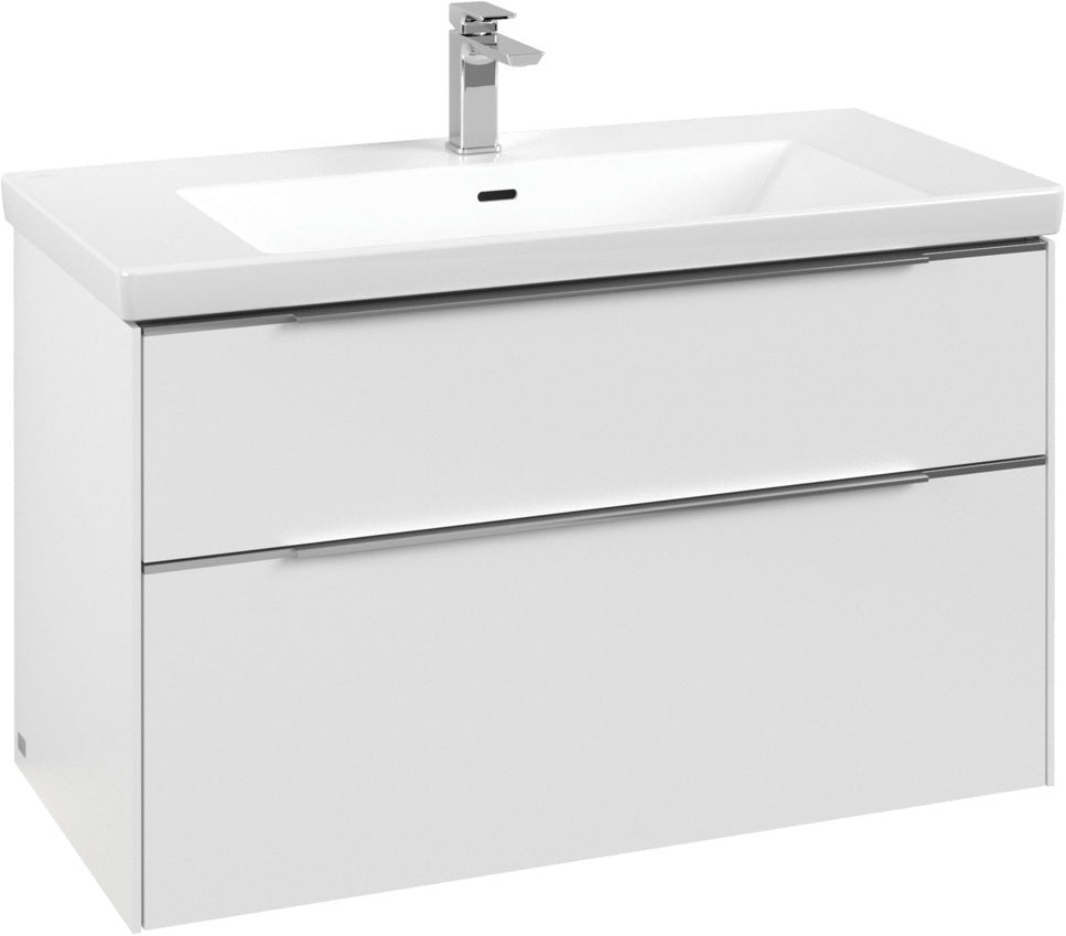 Villeroy & Boch Subway 3.0 Waschtischunterschrank C570L0 Brilliant White mit LED-Beleuchtung und SoftClosing
