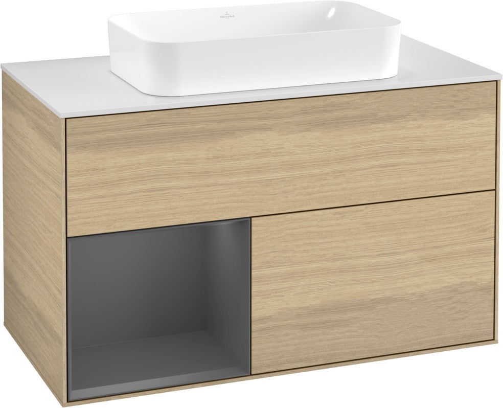 Villeroy & Boch Finion Waschtischunterschrank 1000 mm Glossy White Lacquer – mit LED-Beleuchtung & SoftClosing