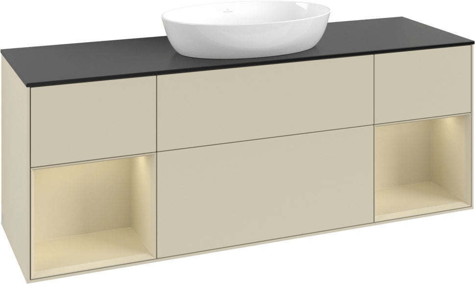 Villeroy & Boch Finion Waschtischunterschrank 1600 mm Glossy White Lacquer mit Beleuchtung