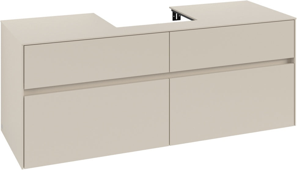 Villeroy & Boch Waschtischunterschrank Collaro C07300 1400 mm Cashmere Grey mit 4 Auszügen