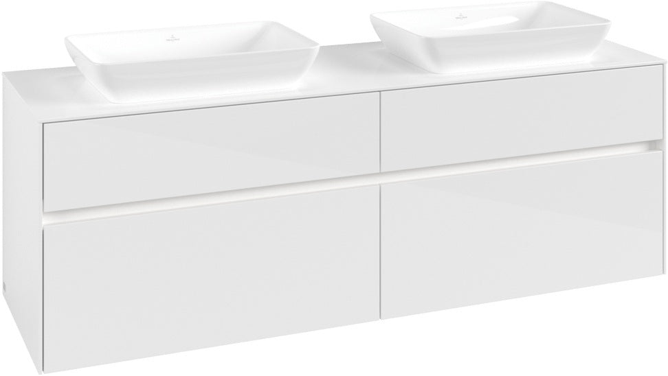 Villeroy & Boch Waschtischunterschrank Collaro C123 B0 1600 mm Glossy White mit LED-Beleuchtung